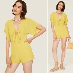 Louna Mustard Tie Romper